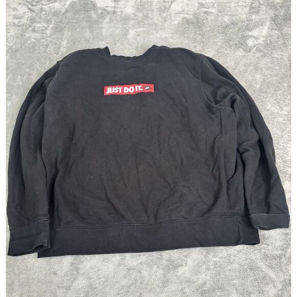Nike Sportswear Fleece Just Do It Sweatshirt Men's Size XL Black - Picture 1 of 10